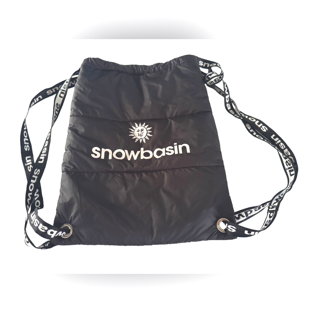 Snowbasin Padded Black Drawstring Backpack